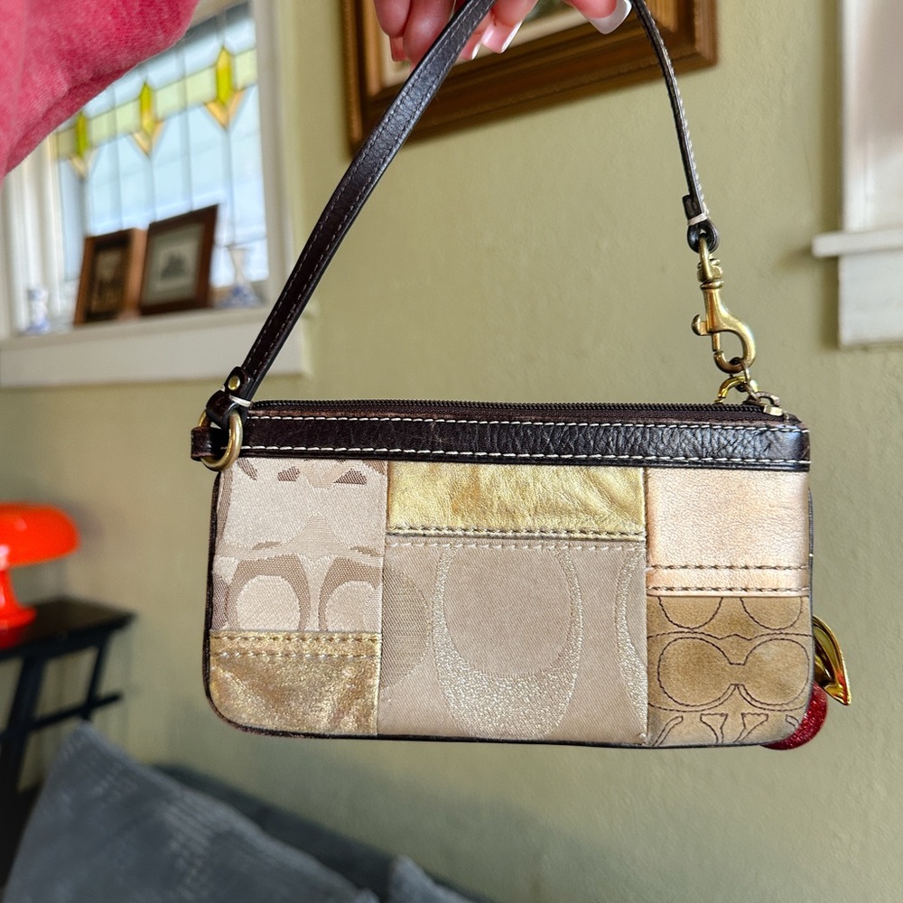 Patchwork Leather Wristlet - image 1